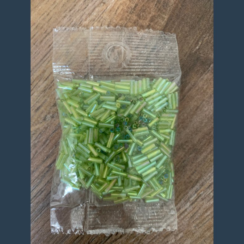 Glasperler rrperle 25g 6mm lime trans