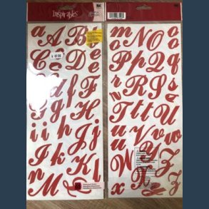 stickers  scrapbook 14 x 32 cm flocked overflade alfabet