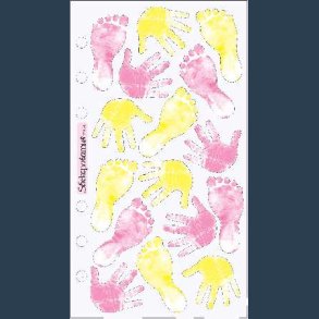 stickers vellum hnder/fdder rosa/gul