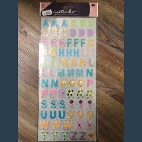 stickers Alfabet 75 stk 14 x 30,5cm