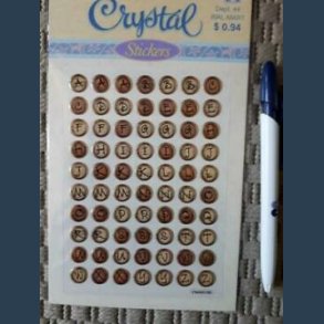 stickers alfabet gylden 10mm