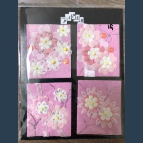 pynt til kort rosa 3D blomster