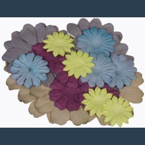 papir blomster 20 stk ass beige/bl/bordeaux