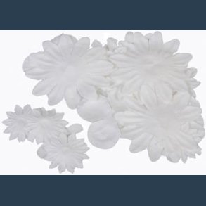 papir blomster 20 stk ass hvide