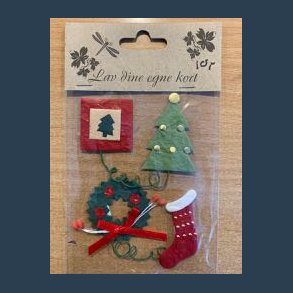 Stickers hndlavet 3D pynt juletr mm