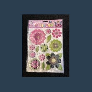 stickers puffy glitter 21 x 30 cm store blomster