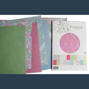 papirblok A4 40 ark 20 design bl / grn /pink