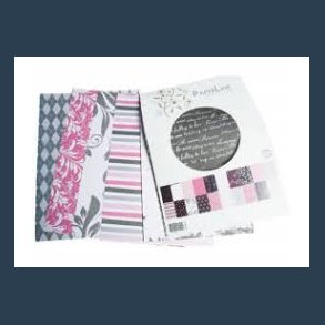 papirblok A4 40 ark 20 design rosa/sort