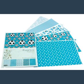 Design papir lysebl ass. mnstre A4 100g. 5 ark.