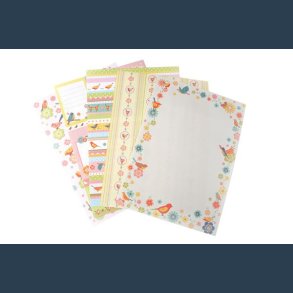 Papir selvklbende A4 Fugle mnstre 5 ass. pk.