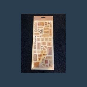 Stickers scrapbook 14 x 30,5cm bubble tekst gylden