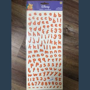 Stickers scrapbook 14 x 30,5cm alfabet orange