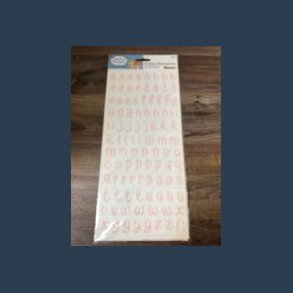 stickers scrapbook 14 x 30,5 cm alfabet rosa sm bogstaver