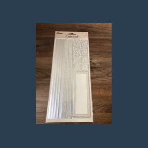 stickers scrapbook 14 x 30,5 cm border slv embossed