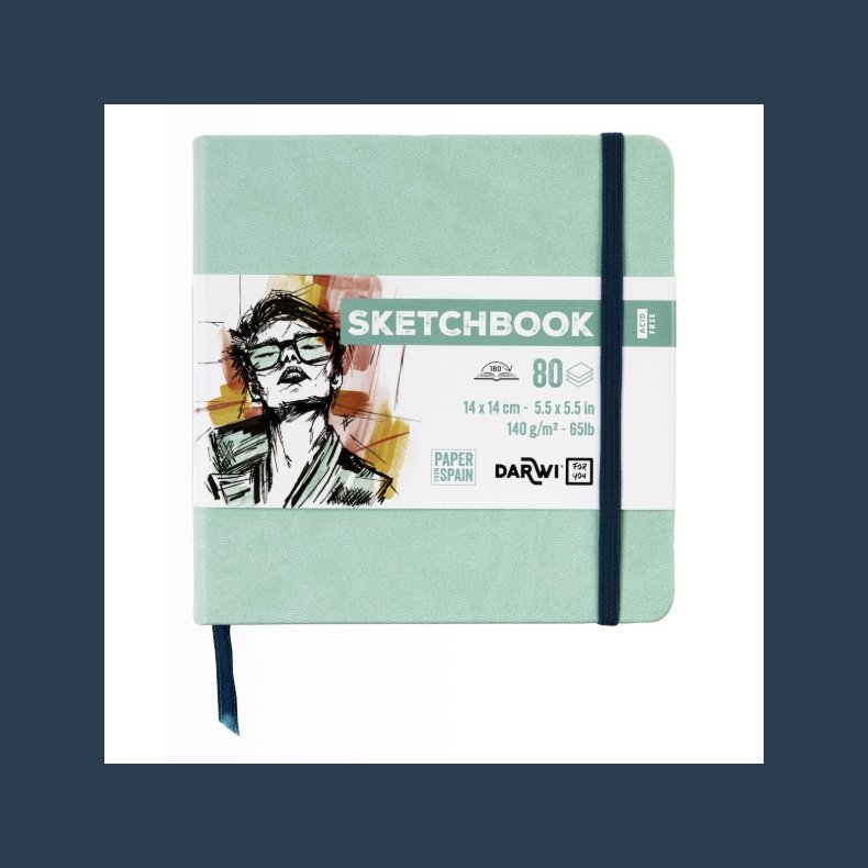 DFY Sketchbook 14 X14 cm 140 g mintgr�n