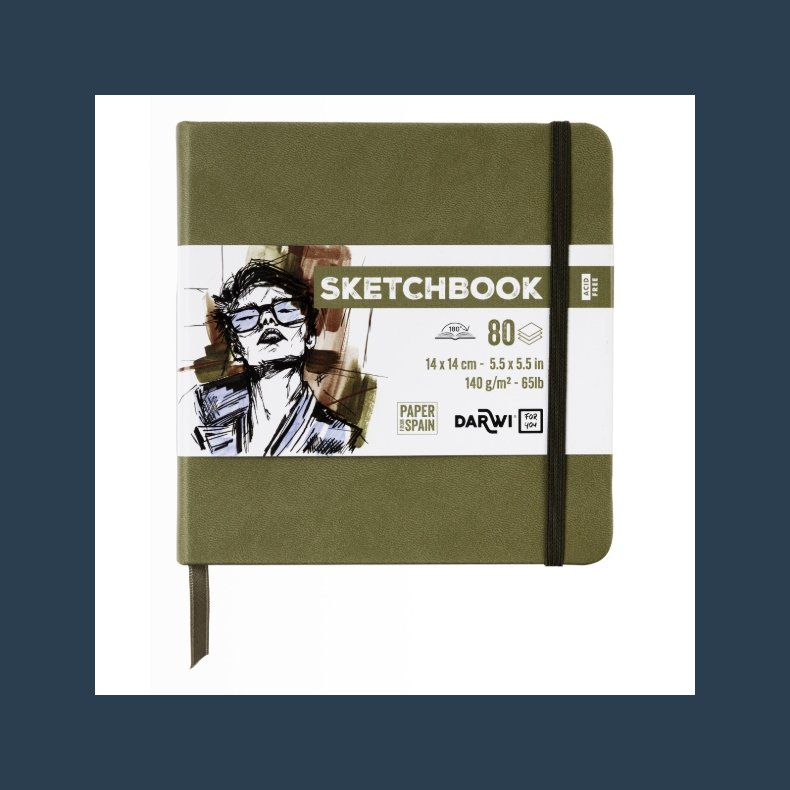 DFY Sketchbook 14 X14 cm 140 g khaki