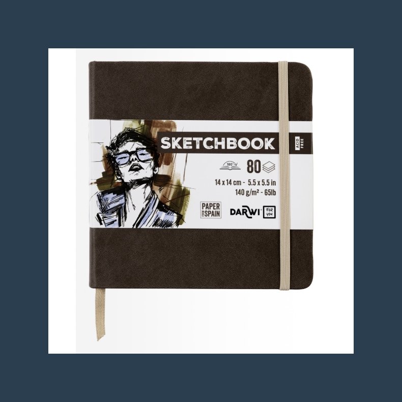 DFY Sketchbook 14 X14 cm 140 g brown