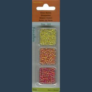 Rocaiperler 8/0 3x8 gr. i box ass. farver