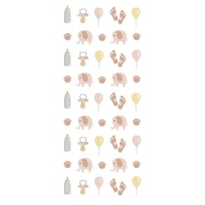 stickers baby motiver rosa  4 ark