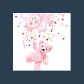 servietter 33 x 33 cm teddy rosa 20 stk