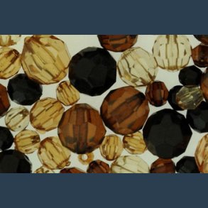 perle facet plast ass str.40 g  symfoni brun