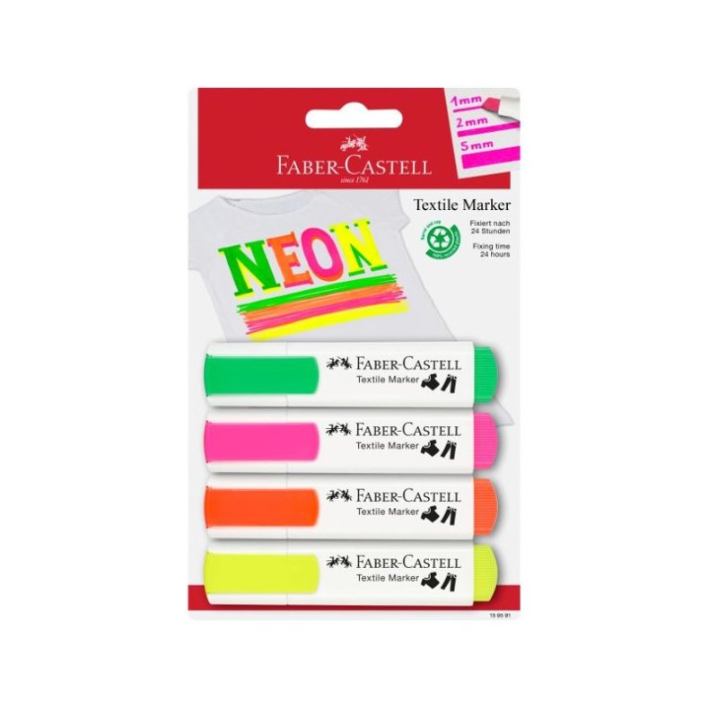 Faber- Castell Textil marker 4 ass Neon