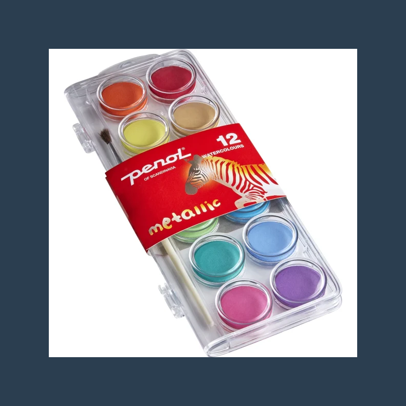 Pernol vandfarver 12 ass metallic