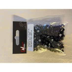 Plastperle ABC sort ca 200 stk 7,5 mm