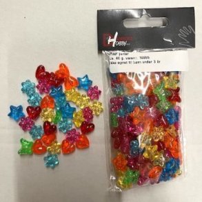 Plastperler ass farver og forme ca 40 g