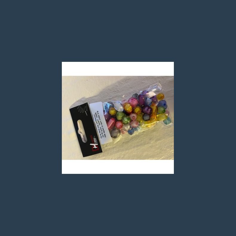 Plastperler ass farver facetperlemix  ca 45 g