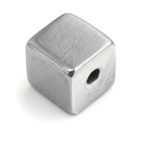 Metalperle firkant 15x15 mm 8 stk.