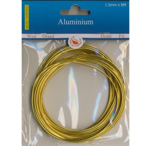 Aluminium trd  guld 1,5 mm x 6 m