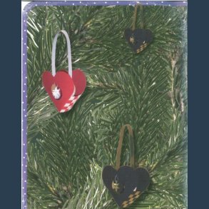 julehjerter med flet 3 rde med hvide stjerner