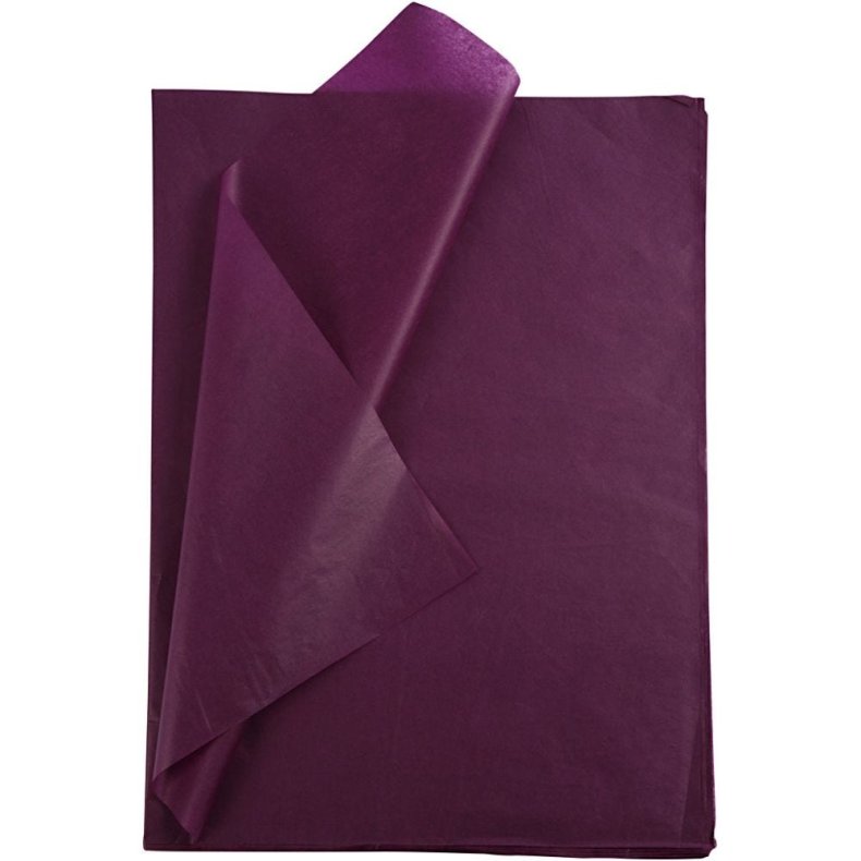 Silkepapir 50x70 cm bordeaux 10 ark