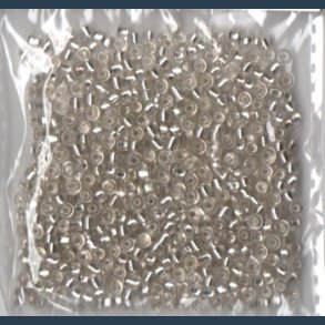 Glasperle/rocailles 2,5 mm ca 20g klar s�lv