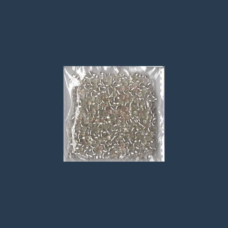 Glasperle/rocailles 2,5 mm ca 20g klar slv