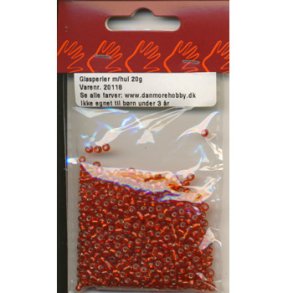 Glasperle/rocailles 2,5 mm ca 20g r�d m s�lv