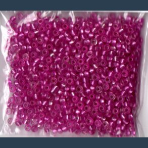 Glasperle/rocailles 2,5 mm ca 20g rosa m s�lv