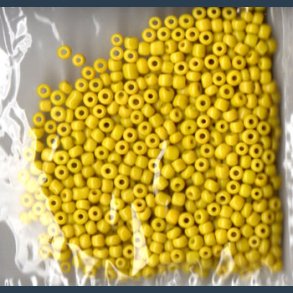 Glasperle/rocailles 2,5 mm ca20 g gul