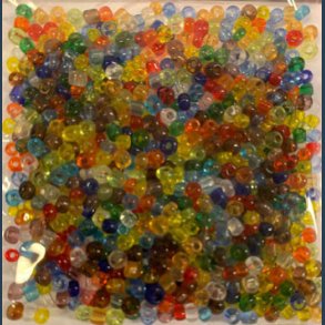 Glasperle/rocailles 2,5 mm ca 20g mix trans.