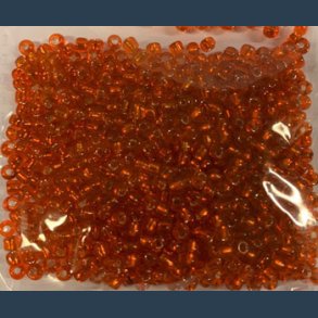 Glasperle/rocailles 2,5 mm ca 20g lys orange m s�lv