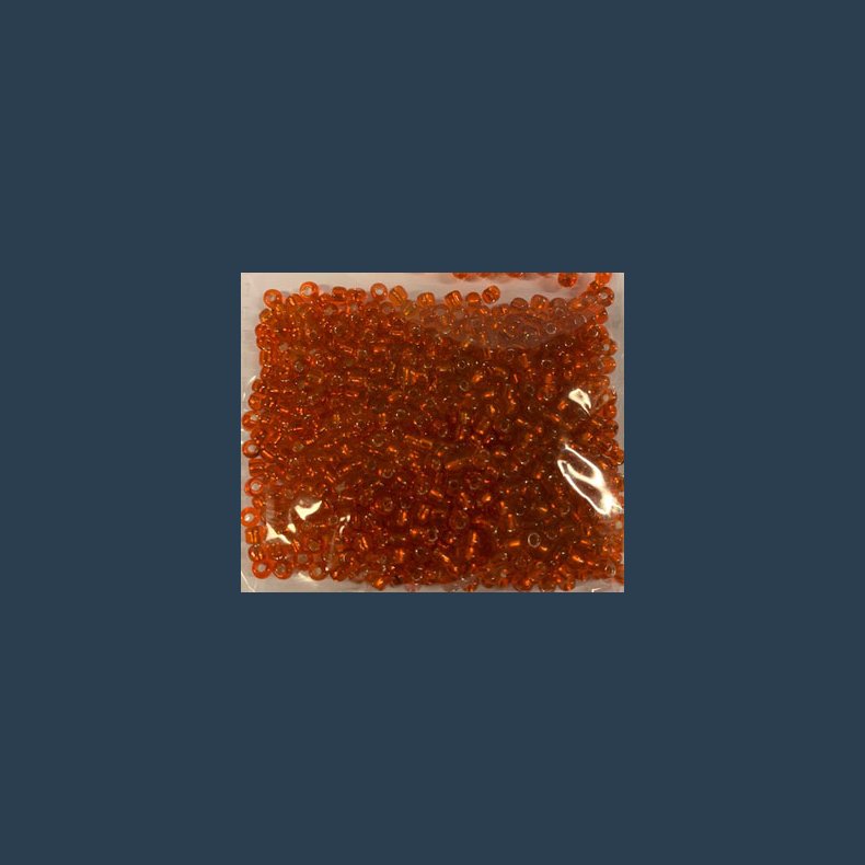 Glasperle/rocailles 2,5 mm ca 20g lys orange m slv