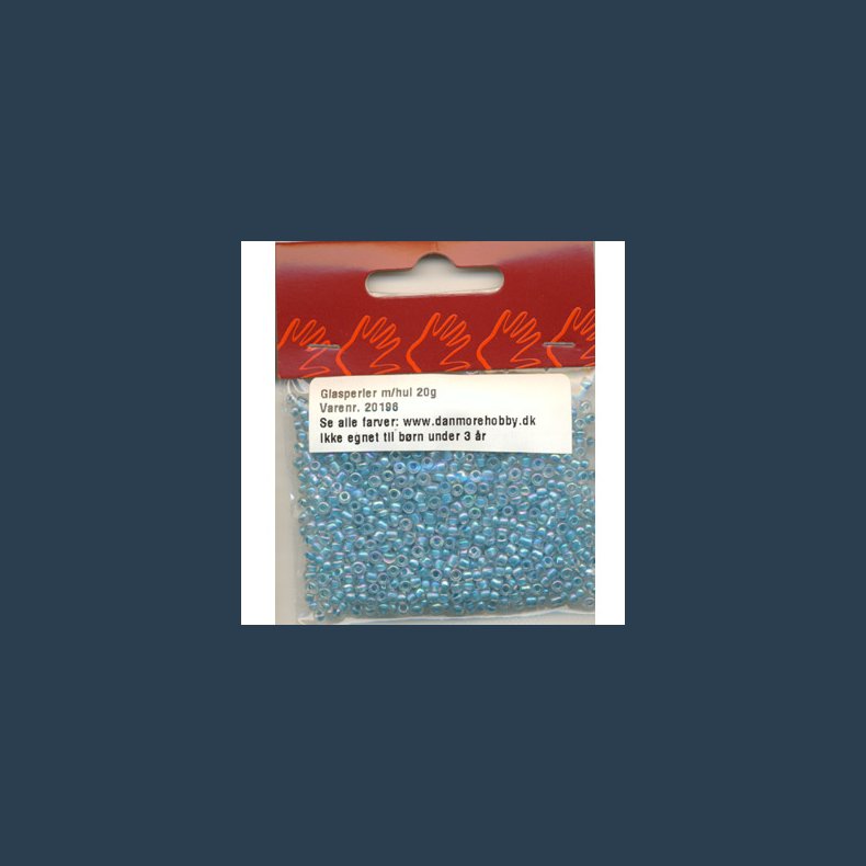Glasperle/rocailles 2,5 mm ca 20g lysebl m slv