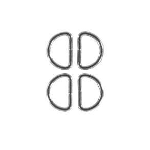 D-ring 15 mm. 4 stk. slv
