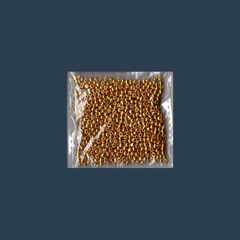Glasperle/rocailles 2,5 mm ca 20g guld
