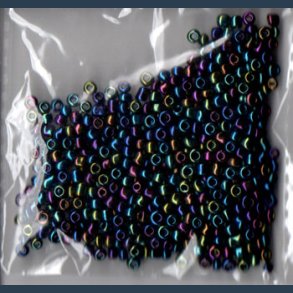 Glasperle/rocailles 2,5 mm ca 20g regnbue