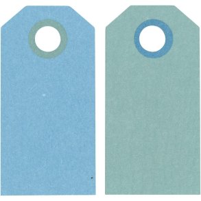 manillamrker 20 stk 6x3 cm turkise nuancer