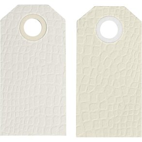 manillamrker  20 stk 6x3 cm creme