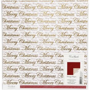 design papir 2 ark 30,50 x 30,50 cm Vivi gade med guld folie