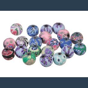 fimoperler 12mm 30 stk ass